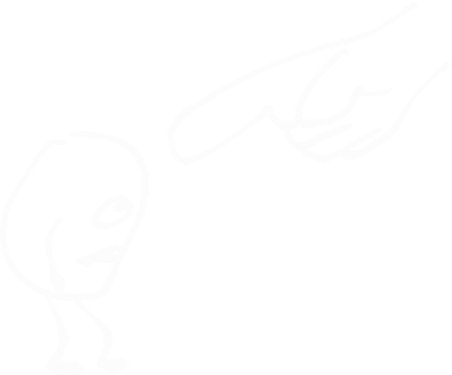 Streckgubbe som går framåtlutad och nedslagen. Stor hand pekar mot huvudet på streckgubben.